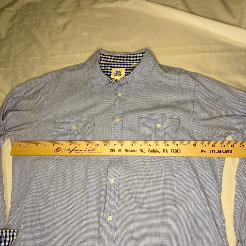 Paper Denim & Cloth Blue Oxford Button Down Shirt XL Classic Preppy Dadcore - Picture 11 of 13